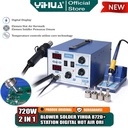 Yihua 872D+ Blower Solder Uap 2 IN 1 Hot Air Gun Soldering Station ORI