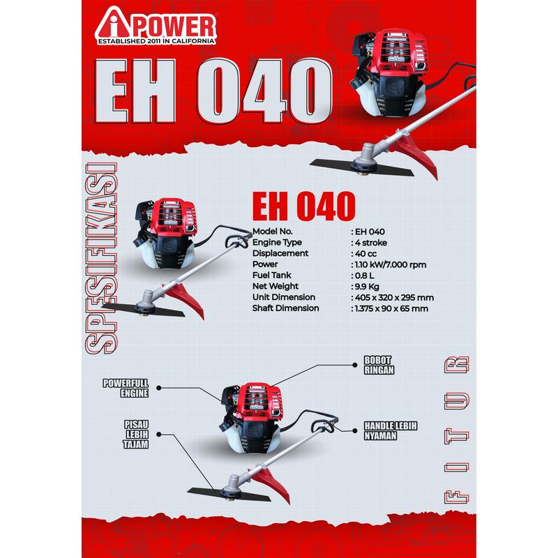 AIPOWER BRUSH CUTTER / MESIN POTONG RUMPUT EH040