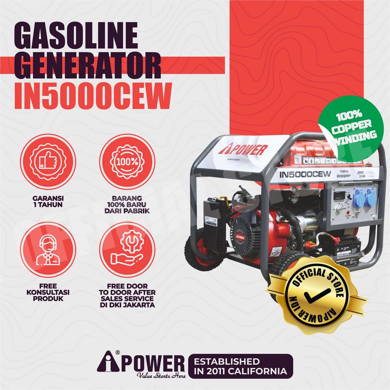 GASOLINE GENERATOR - GENSET BENSIN AIPOWER IN5000CEW
