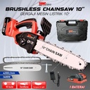 Mesin Gergaji Kayu Baterai 21V Chainsaw Cordless 10" 12" 14" inch SUNC TOOLS