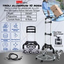 Troli Trolley Lipat Pendaki Tangga Aluminium Alloy Ringan 10 Roda