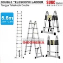 Tangga Lipat Aluminium Teleskopik Double Telescopic Ladder 5.6m