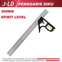 JLD 300MM Penggaris Siku Spirit Level Waterpass Combination Square Ruler Siku Tukang Penggaris