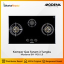 Kompor Gas Tanam Built-in Gas Hob 90 cm 3 Tungku Modena BH 1935 LB