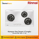 Built-in Gas Hob Kompor Gas Tanam 3 Tungku Rinnai RB-3SS-C (S)