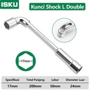 ISKU kunci shock sok l double wrench 17 mm 1/2 inch - dual end socket tool /allen key 2 way