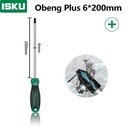 ISKU obeng plus 6*200 mm magnet /obeng set screwdriver sets perkakas/obeng super kuat chrome vanadium cocok untuk elektronik dan peralatan rumah tangga