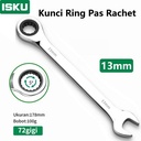 ISKU kunci ring pas rachet 13 mm Besi tahan karat Bahan/ratchet wrench 72gigi/kunci ring pas bolak balik