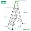 ISKU tangga lipat multifungsi rumah aluminium 3/4/5/6 step tangga