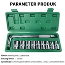 ISKU Kunci Shock Set 10pcs 8-24mm/Socket Kunci Set Motor/Socket Wrench
