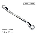 ISKU Kunci ring pas 8x10 10x12 12x14 13x15 14 x17 16x18 17x19 19x21 22x24 dan 24x27 mm cermin torx ganda terbuat dari baja chromium vanadium / spanner wrench tahan korosi dan anti-selip