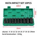 ISKU mata socket extention impact set 10pcs 1/2 inch mata sock set