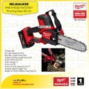 MILWAUKEE Saw Machine | Gergaji Mesin 200mm M18 FHS20 - 200mm/ 8" Hatchet Prunning Saw