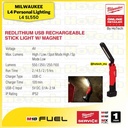Milwauke Stick Light L4 SL550 | Redlithium USB Rechargeable 550 Lumens W/Magnet