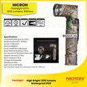 Nicron B70+ 1200lm 90 degree Twist Flashlight - Jarak Cahaya 178 meter - Runtime 100 jam - Waterproof