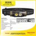 Nicron Senter Aluminium Alloy Body | H28 Tingkat Cahaya 1600 Lumens, Runtime Battery 30 jam, Jarak Cahaya 120 meter