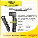Nicron Senter EDC Rechargeable pocket Flashlight Torch | L74Mini 400 Lumens, Runtime 10 jam, Jarak Cahaya 84 Meter