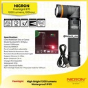 NICRON SenterTwist 90 Derajat  B70 1200 Lumens, Runtime 100h Jarak 178 Meter