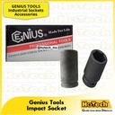 Impact Socket 6PT 1" Sq size 65 mm | Genius | Mata Sok Impact Pendek