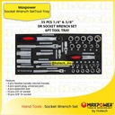 MAXPOWER | 35Pcs 1/4" & 3/8" Dr. Socket Tool Set, 6PT | 6PT Tool Tray