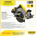 STANLEY SBC550M2K-B1 V20 Circular Saw 7-1/4" | Cordless Gergaji