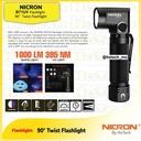 NICRON B71UV 90° Twist Flashlight | LED 1000LM, 7Hour, Jarak 100m