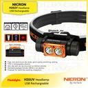 NICRON Headlamp H35UV USB Rechargeable | Senter LED 1000 Lumens 30H