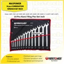 MAXPOWER Combination Wrench Set Inch 14 Pcs | Kunci Ring Pas | Kunci