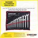 MAXPOWER Combination Wrench Set Inch 14 Pcs | Kunci Ring Pas | Kunci