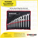 MAXPOWER Combination Wrench Set Inch 10 Pcs | Kunci Ring Pas | Kunci