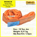 SHUANG GE Round Sling Double Ply 10 Ton 6m (Orange) | Tali Katrol