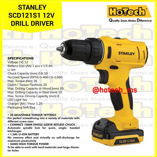 STANLEY |Drill Driver 10.8V Li-Ion| DRILL DRIVER SCD121S1