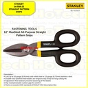STANLEY Cutting Tool|14-558-22 12” MaxSteel All-Purpose Straight
