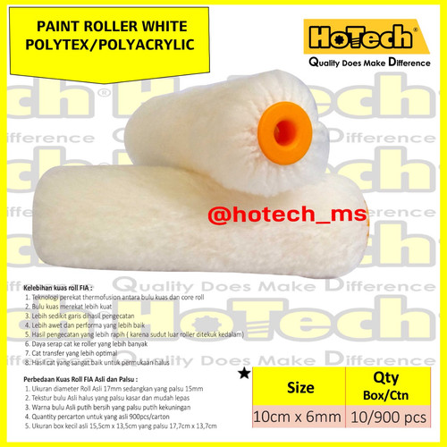 Kuas Roll 4" | Paint Roller White Polytex/Polyarcylic 4" FIA (ASLI)