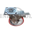 PU CASTER, DBL BRAKE 3" (75X50mm) , 150kg ROHA