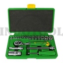 KUNCI SOK SET TEKIRO 21 PCS / SOCKET WRENCH 1/4" - 3/8" TEKIRO