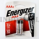 BATTERY ALKALINE MAX E92 AAA BP2 MAX ENERGIZER