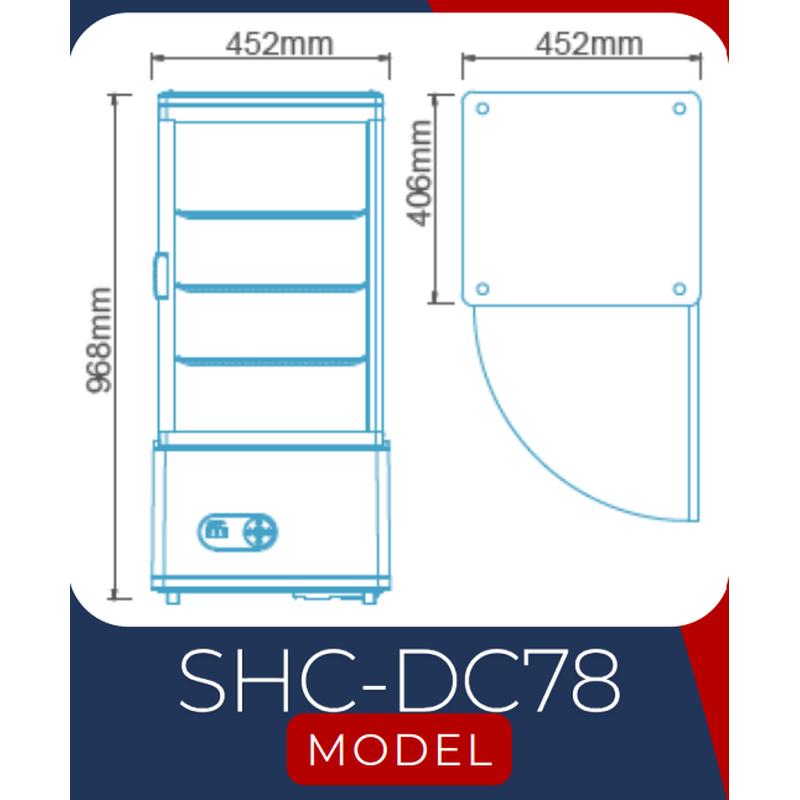 Fomac Showcase / lemari pendingin kaca 4 sisi rak display cooler SHC-DC78