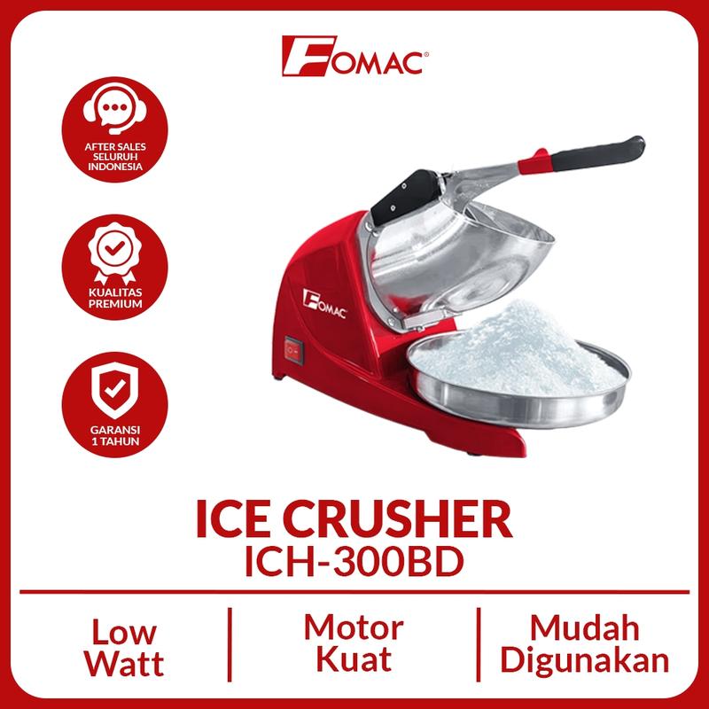 FOMAC Mesin Serut Es Listrik ICH-300BD Ice Crusher Dengan Pisau Ganda Mesin Giling Es 0088
