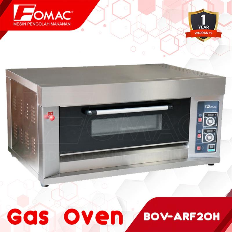 FOMAC Mesin Oven Gas Mesin Pemanggang Kue Oven 1 Deck 2 Tray BOV-ARF20H Oven Bakery Roti 0088