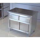 Worktable Enclosed With Sliding Door and Drawers Stainless Steel - Meja Kerja Dapur Dengan Laci Pintu Geser WDE-8S 10S 12S 15S 18S 20S