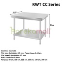 Worktable Kitchen Stainless Steel MUTU - Meja Kerja Dapur Lebar 70 cm Series RWT-20CC 18CC 15CC 12CC 10CC 8CC