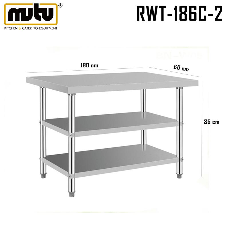 meja kerja 1,8 meter / work table stainless RWT-186C-2