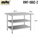 meja kerja 1,8 meter / work table stainless RWT-186C-2