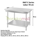 Work Table Stainless Steel 2 Layer Plat MUTU - Meja Kerja Dapur Series RWT-18C 20C 15C 12C 10C 8C