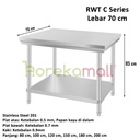Work Table Stainless Steel 2 Layer Plat MUTU - Meja Kerja Dapur Series RWT-18C 20C 15C 12C 10C 8C