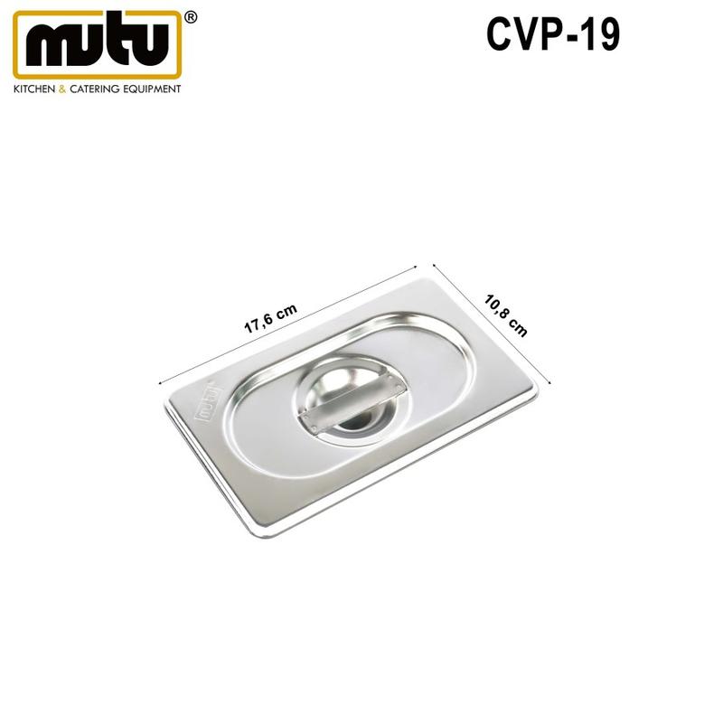 MUTU TUTUP FOOD PAN 1/2 STAINLESS GASTRONOM FOOD PAN STAINLESS COVER MUTU CVP-12 TUTUP FOOD PAN PRASMANAN STAINLESS STEEL