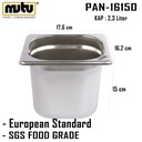 gastronom Pan 1/6 ketinggian 15 cm stainless steel Mutu PAN-16150