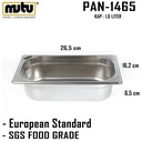 pan 1/4 ketinggian 6,5 cm stainless steel  Mutu PAN-1465