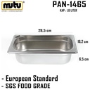 pan 1/4 ketinggian 6,5 cm stainless steel  Mutu PAN-1465